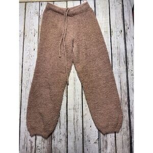 SKIMS Cozy‎ Knit Brown Fuzzy Soft Joggers Pants L/XL Loungewear